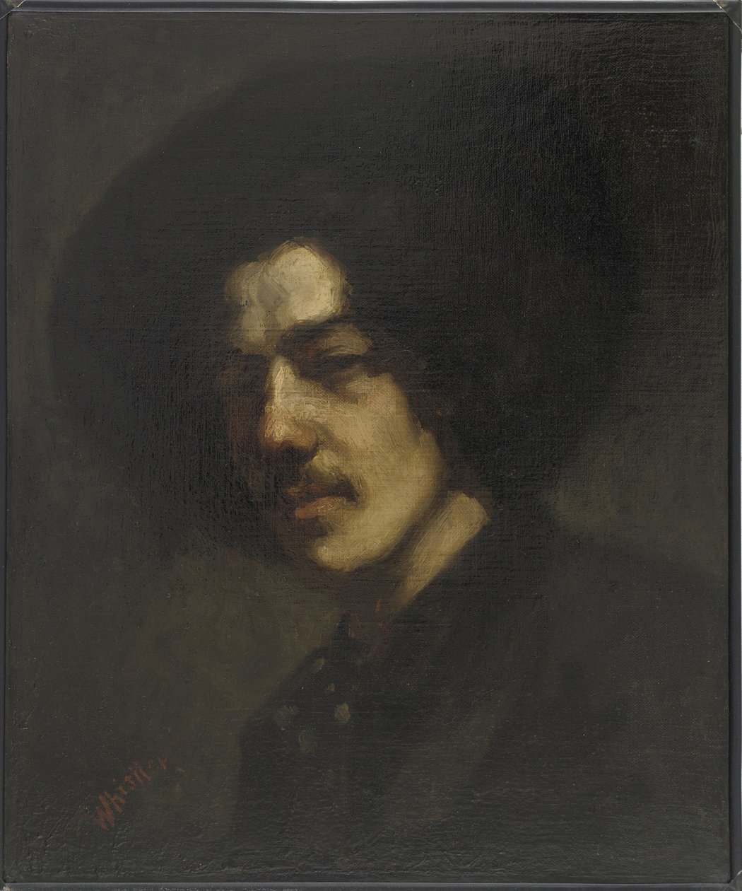 Porträt von Whistler mit Hut, 1857-59 von James Abbott McNeill Whistler