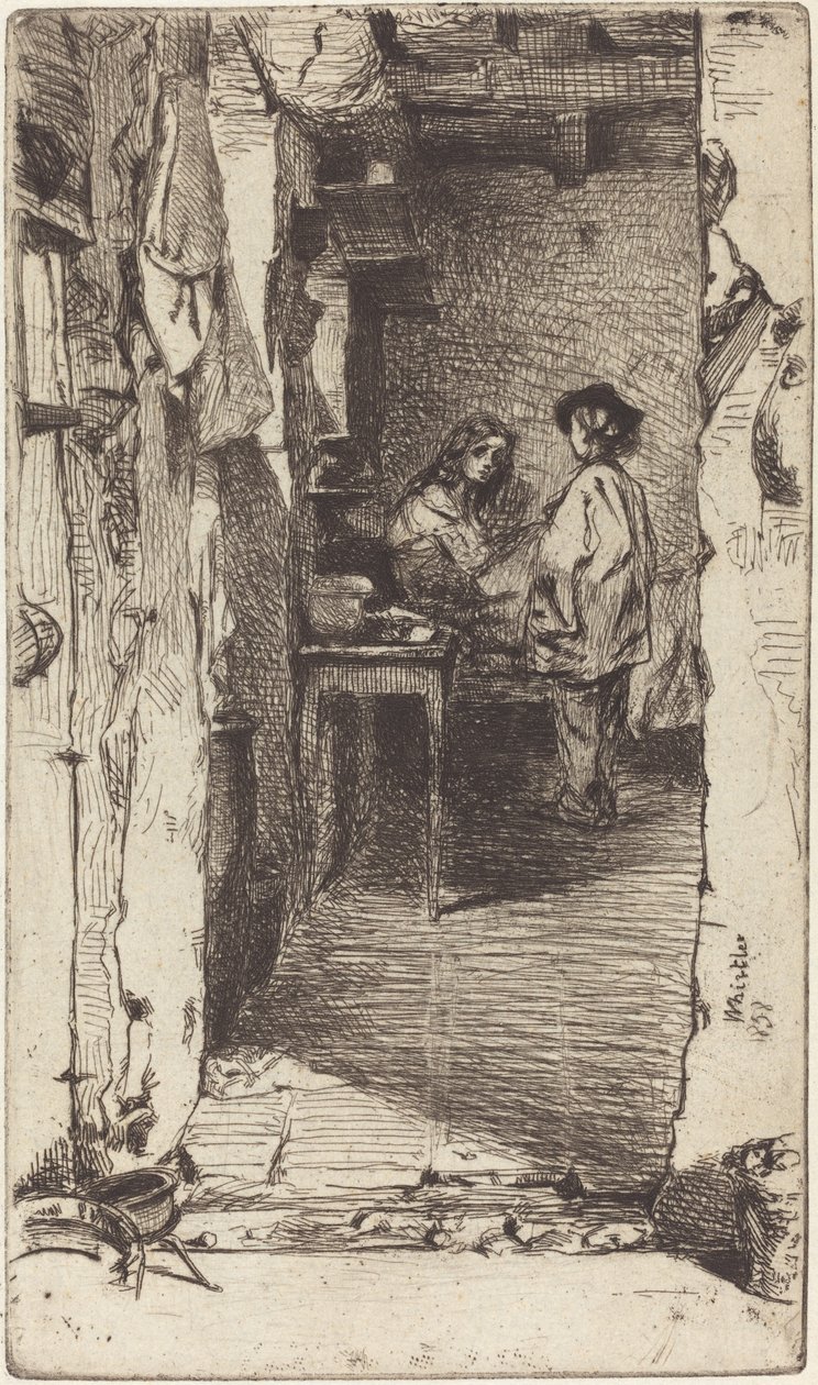 Lumpensammler, Quartier Mouffetard, Paris, 1858 von James Abbott McNeill Whistler