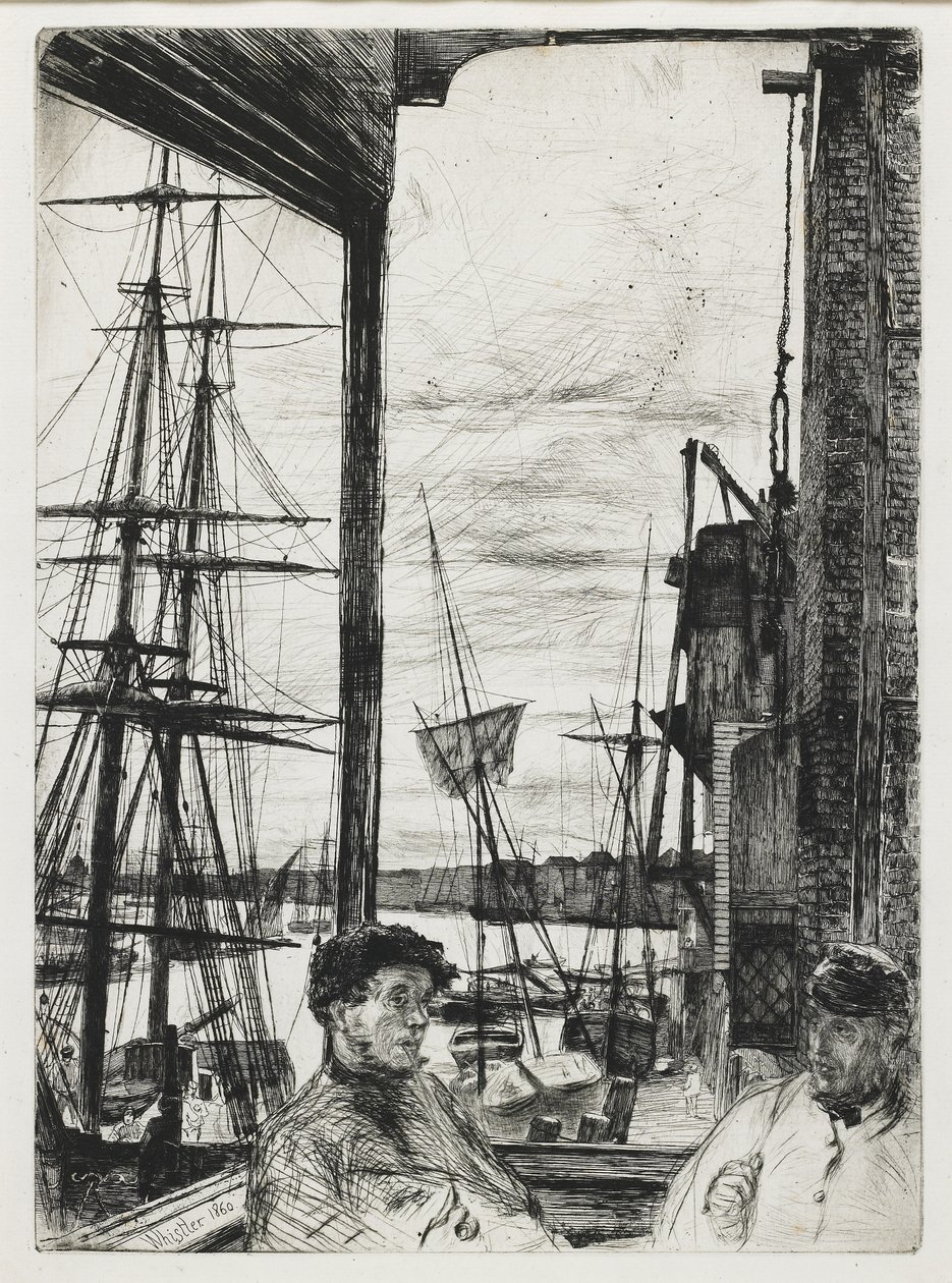 Rotherhithe aus "Sechzehn Radierungen von Szenen an der Themse und anderen Motiven" von James Abbott McNeill Whistler