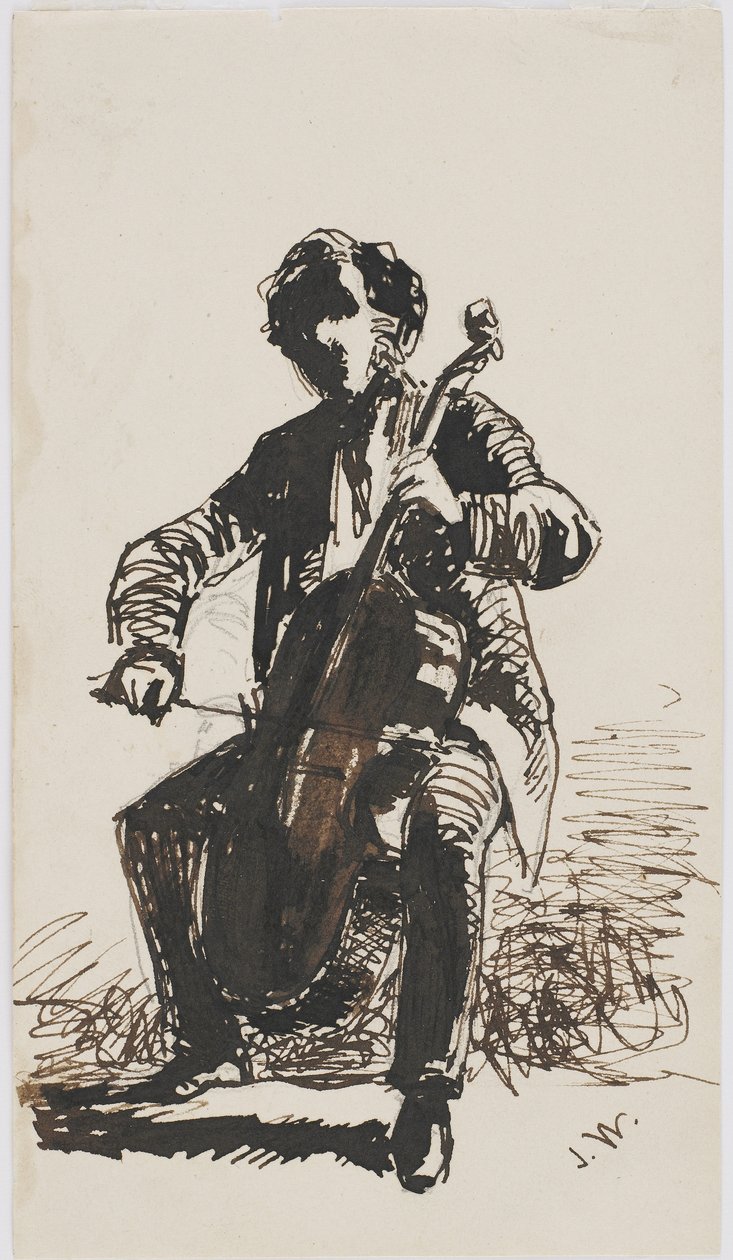 Sir Seymour Haden spielt Cello, ca. 1855 von James Abbott McNeill Whistler