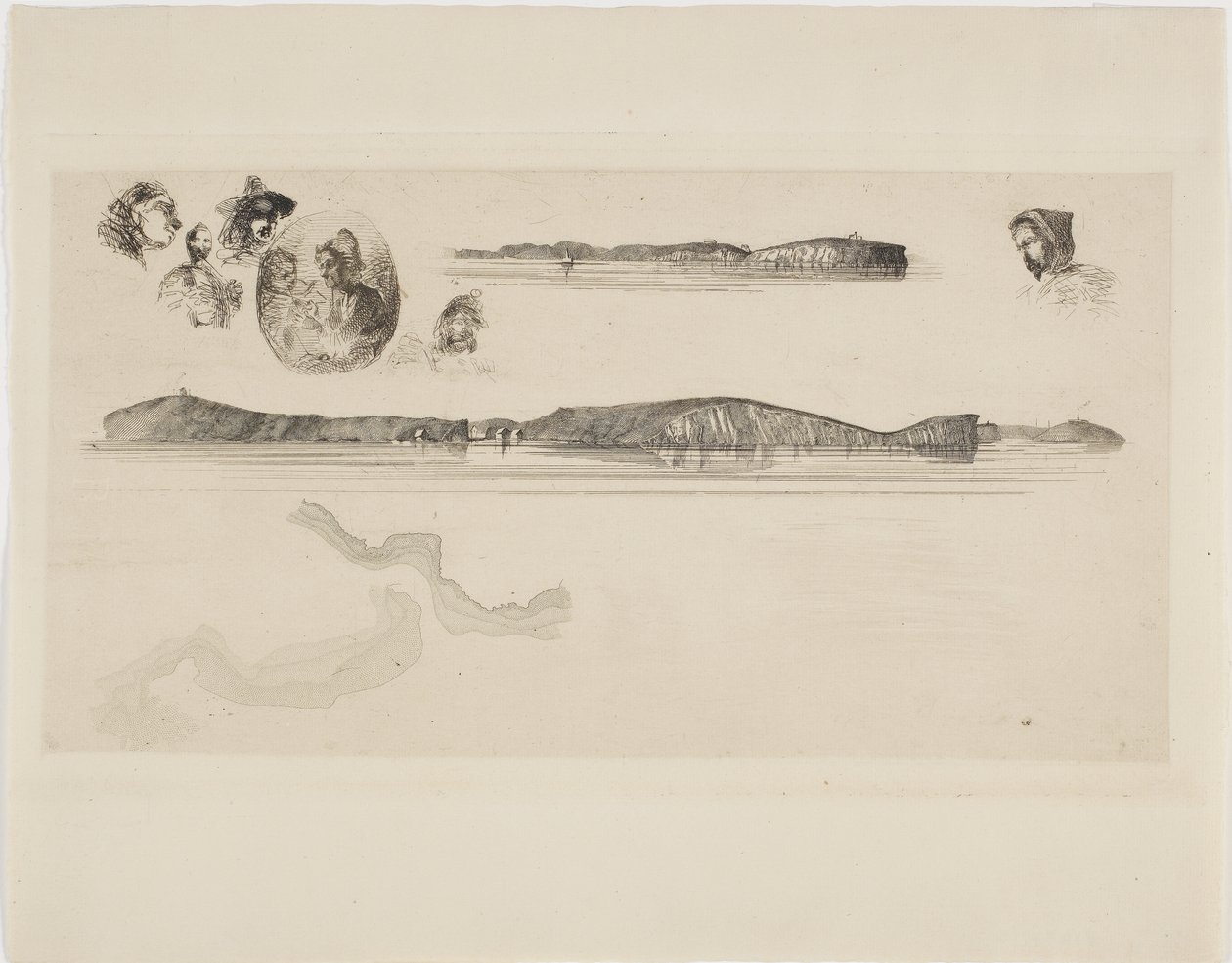 Skizzen auf der Küstenvermessungsplatte von James Abbott McNeill Whistler