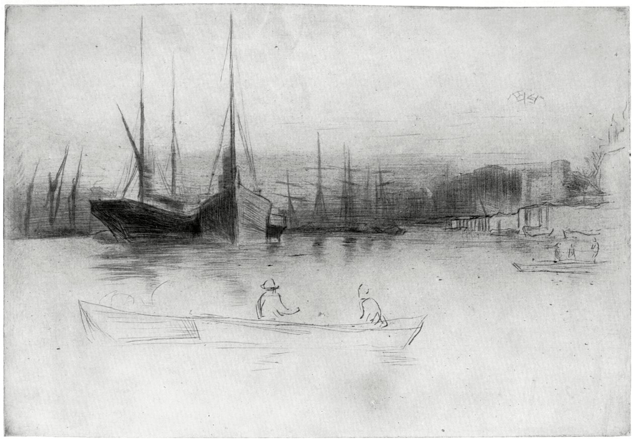 Dampfschiffe vor dem Turm, 1875, 1904 von James Abbott McNeill Whistler