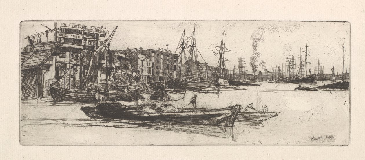 Thames-Lagerhäuser, 1859 von James Abbott McNeill Whistler