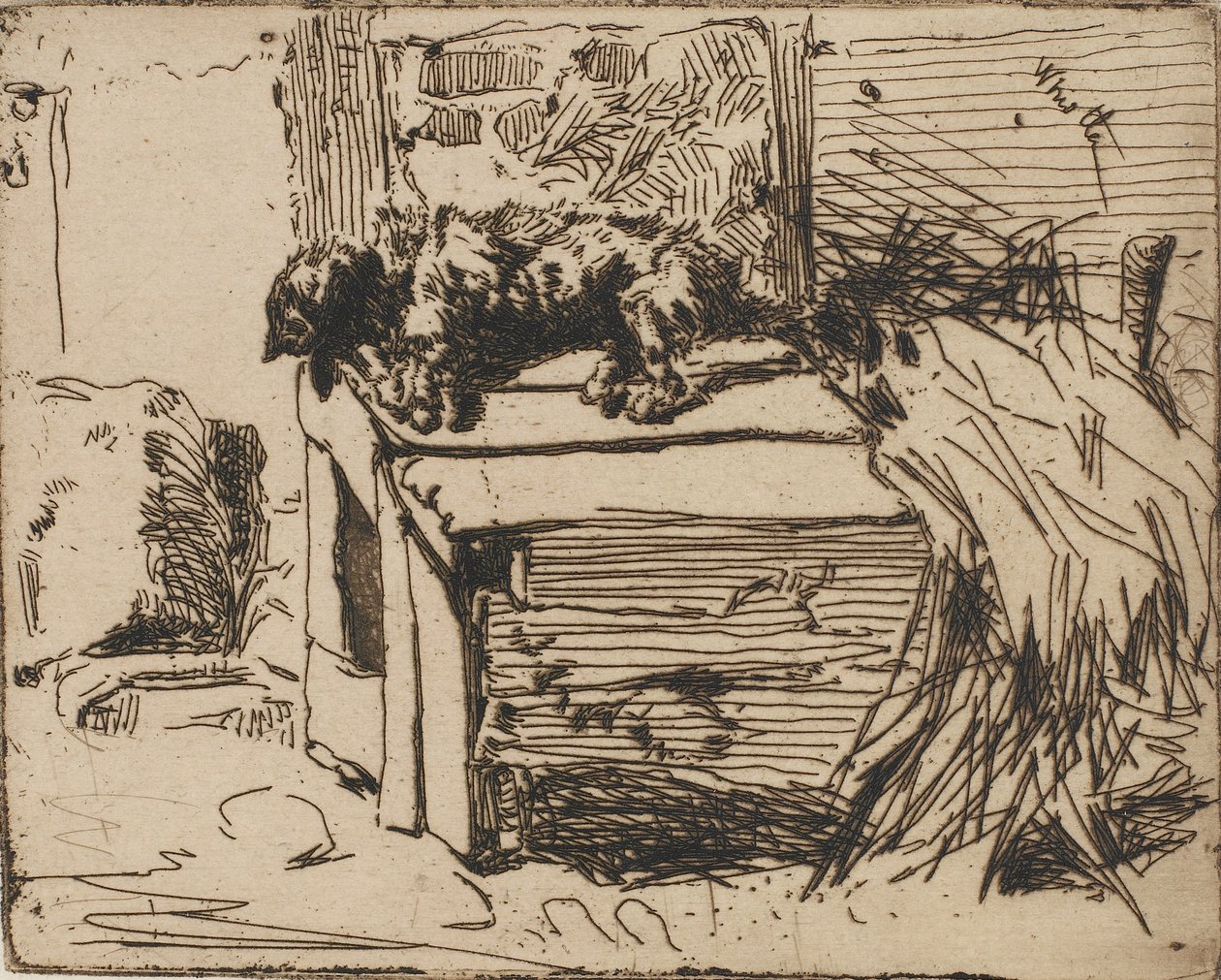 Der Hund auf der Hundehütte, 1858 von James Abbott McNeill Whistler