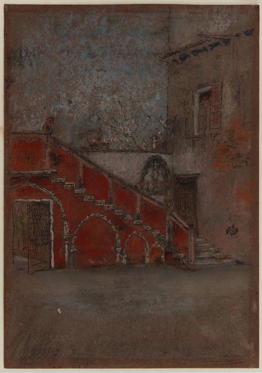 Die Treppe: Notiz in Rot von James Abbott McNeill Whistler