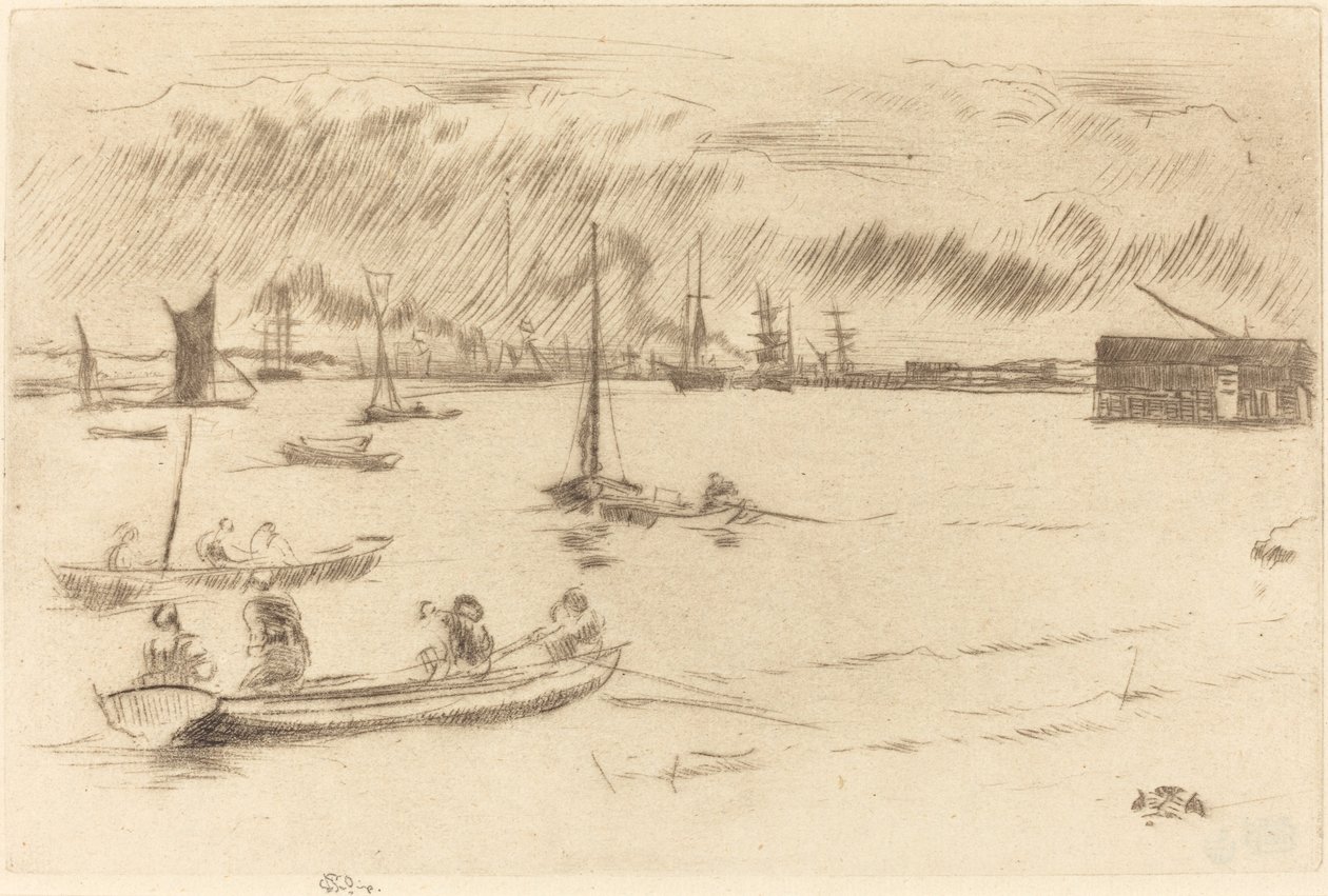 Die Themse Richtung Erith, ca. 1877 von James Abbott McNeill Whistler