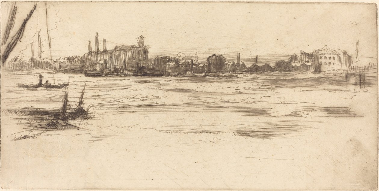 Die unruhige Themse, ca. 1875 von James Abbott McNeill Whistler