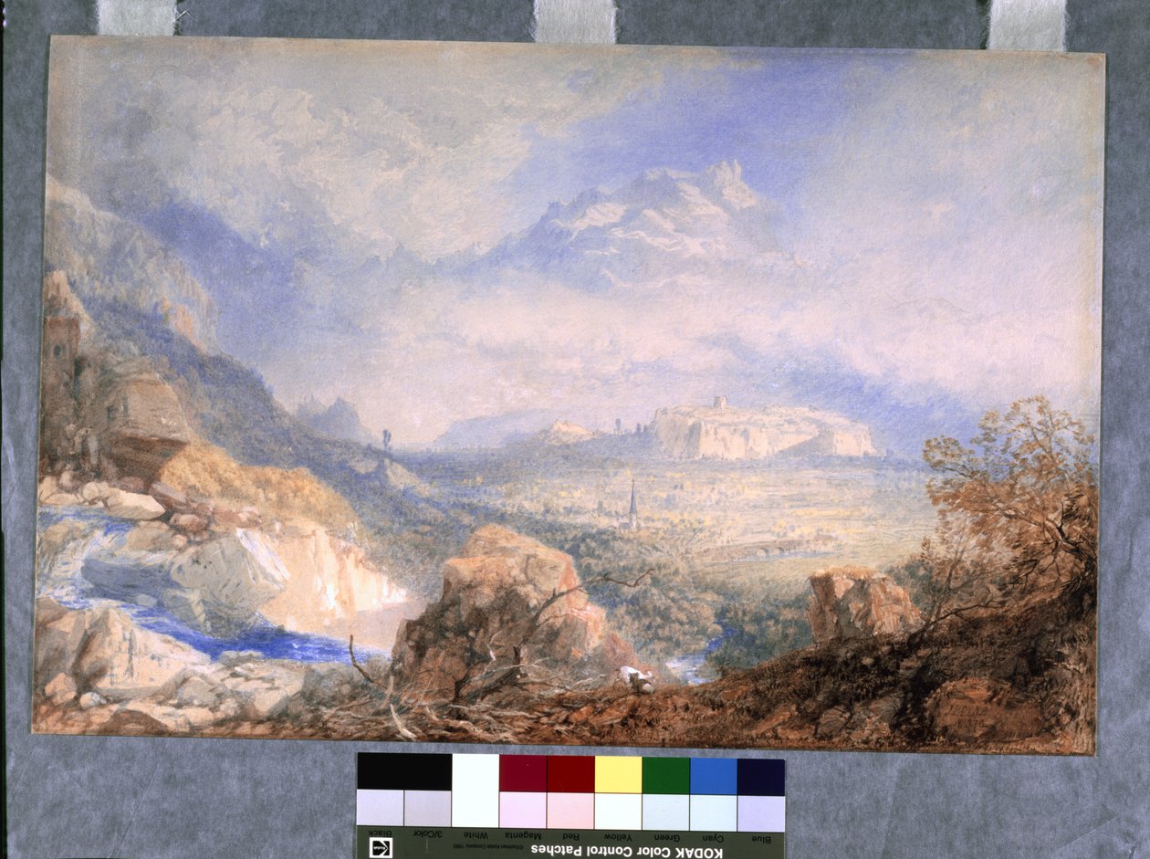 Tal der Rhone mit der Stadt und Zitadelle von Sion, in der Schweiz von James Baker Pyne