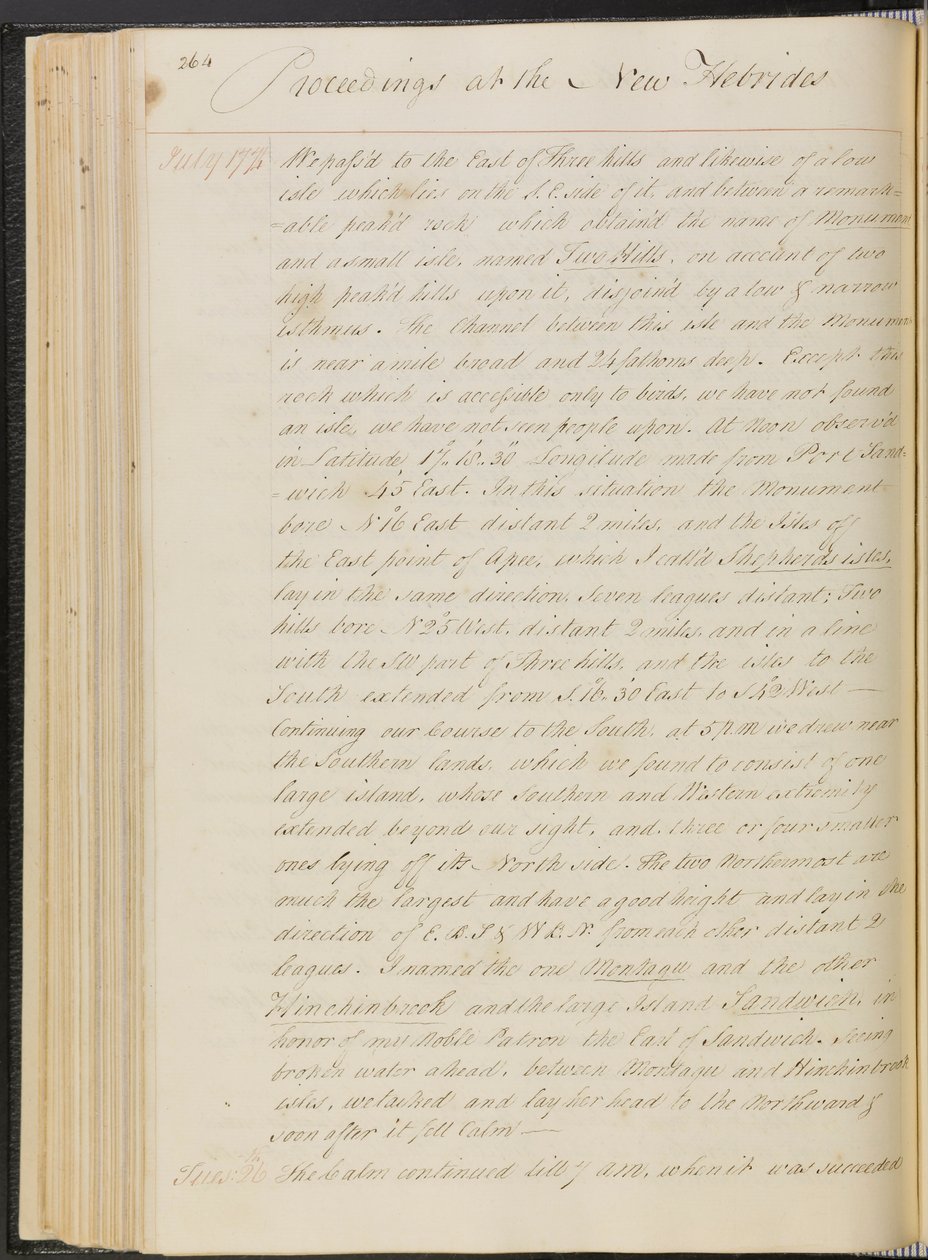 Tagebuch von Kapitän Cooks Reise um die Welt auf der HMS 