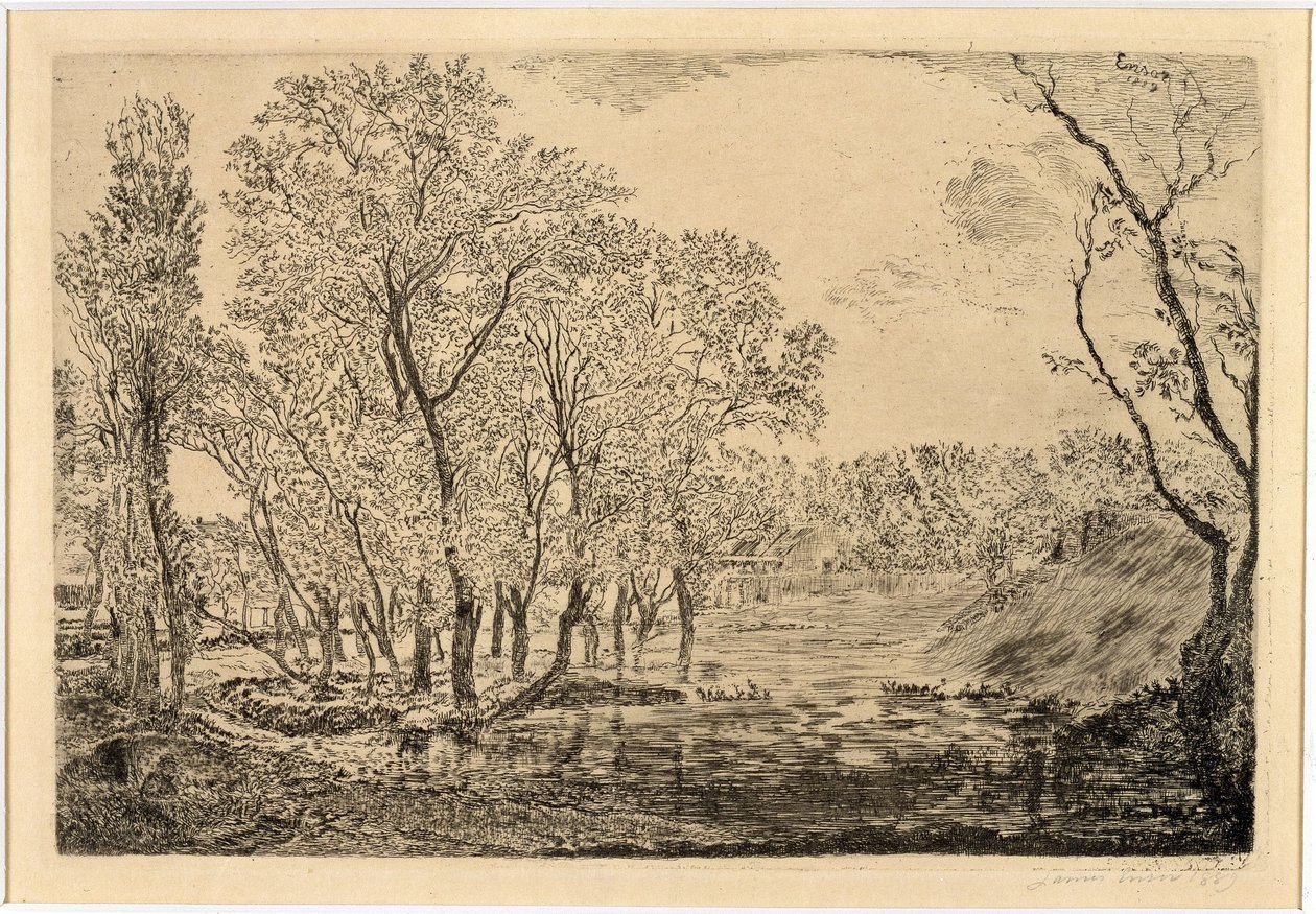 Der Teich mit den Pappeln von James Ensor