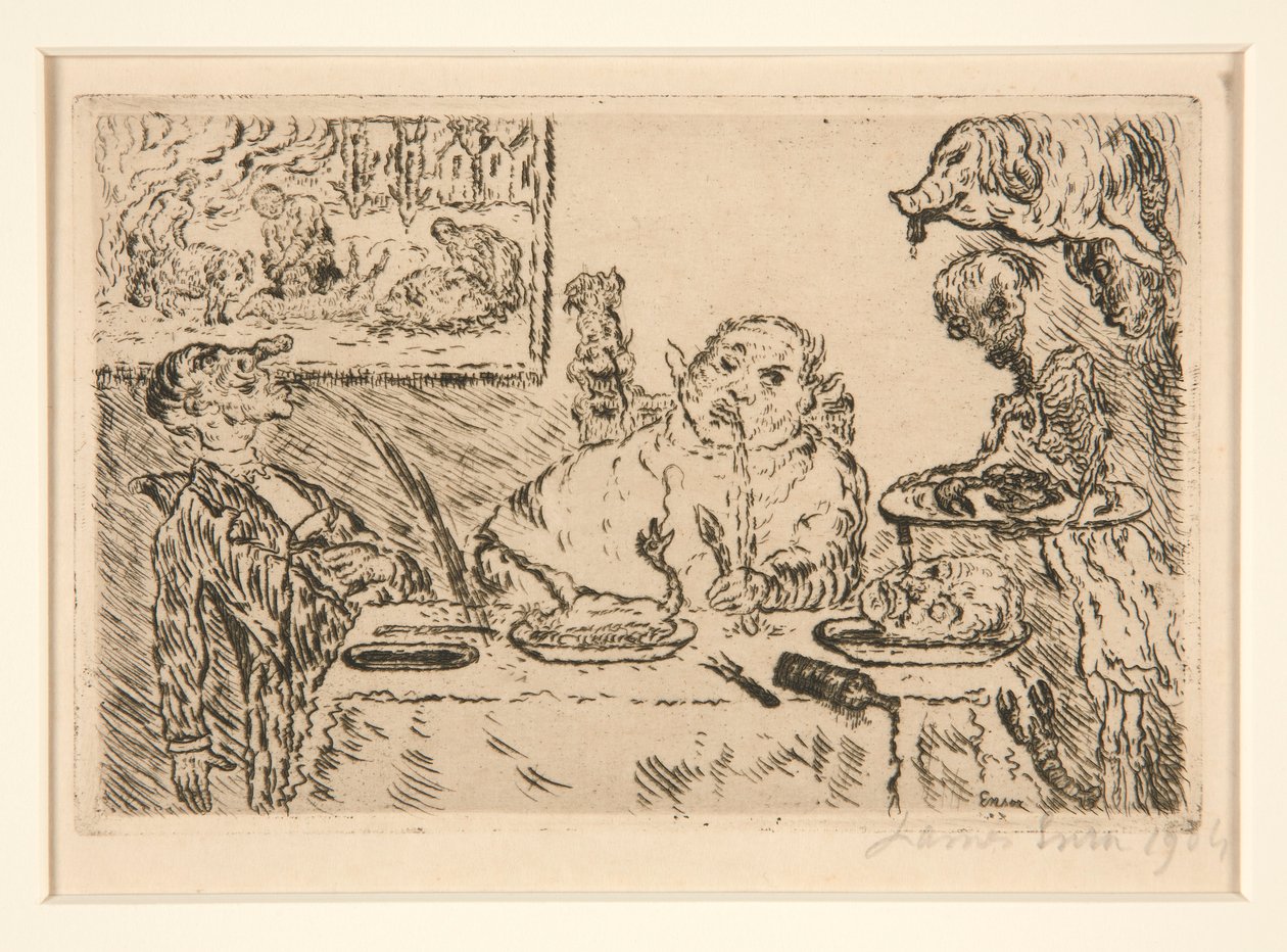 Völlerei, aus dem Portfolio Die Todsünden von James Ensor