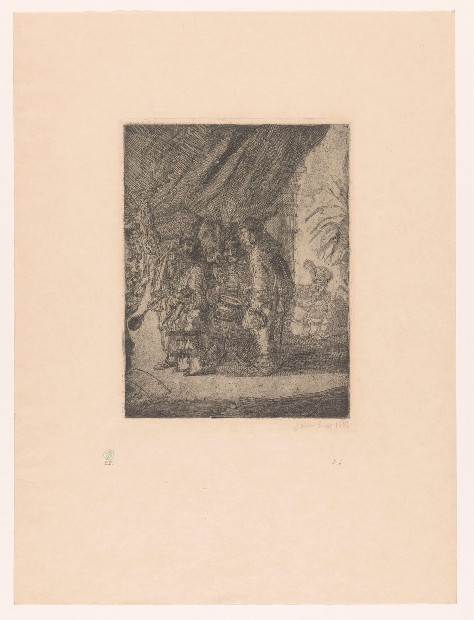 Persische Ärzte untersuchen den Stuhlgang von König Darius von James Ensor