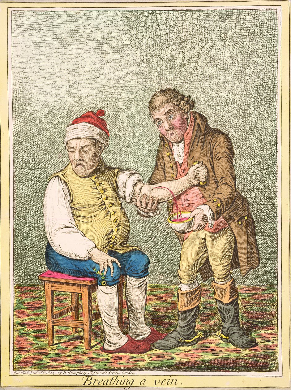 Aderlass, veröffentlicht von Hannah Humphrey, 1804 von James Gillray