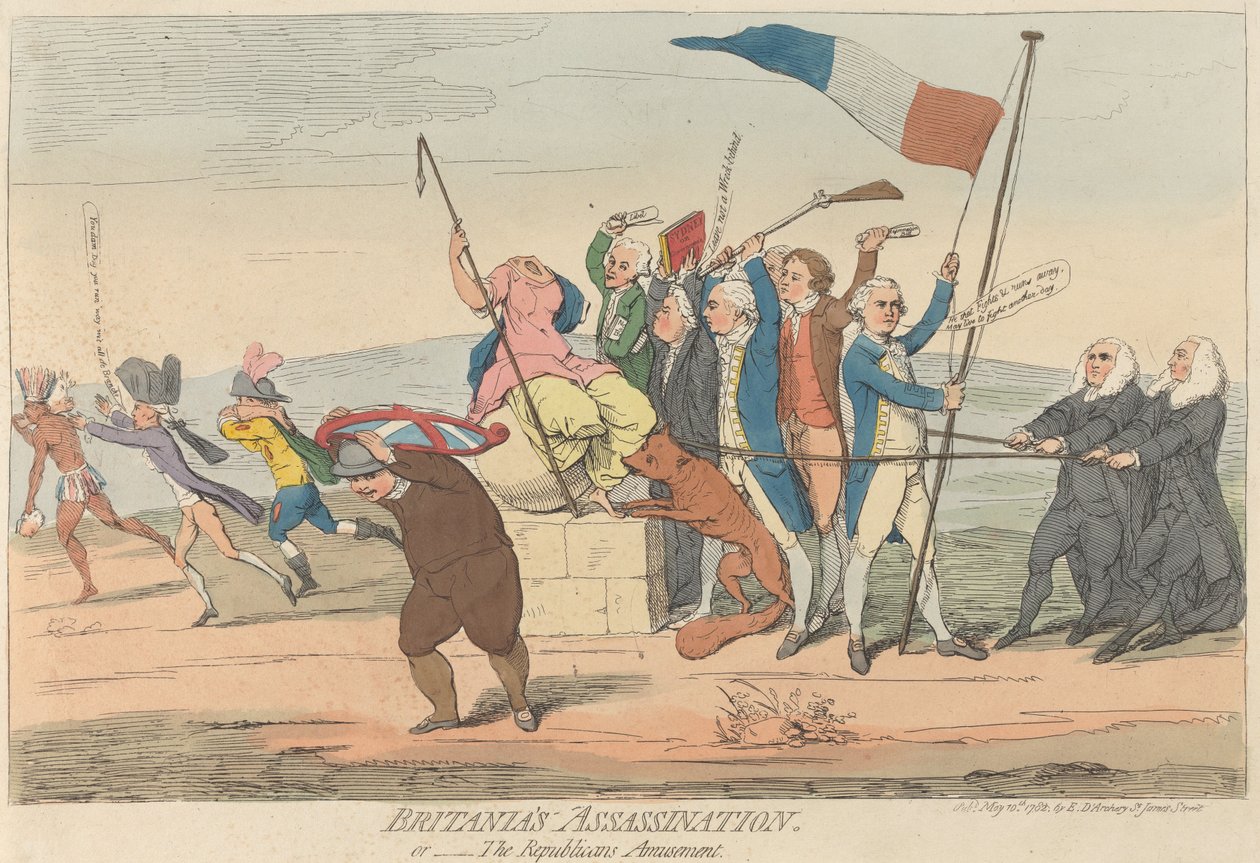 Britannias Ermordung..oder - Das republikanische Vergnügen von James Gillray