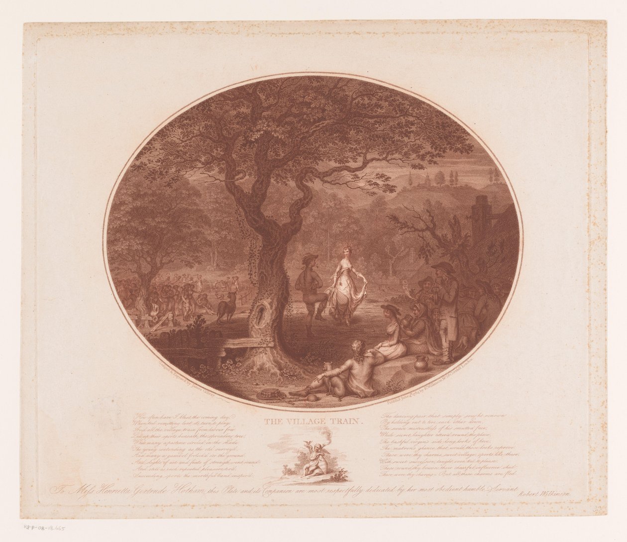 Tanzendes Paar unter einem Baum von James Gillray