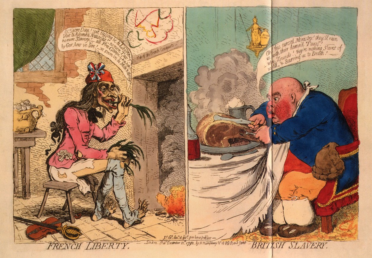 Französische Freiheit. Britische Sklaverei von James Gillray