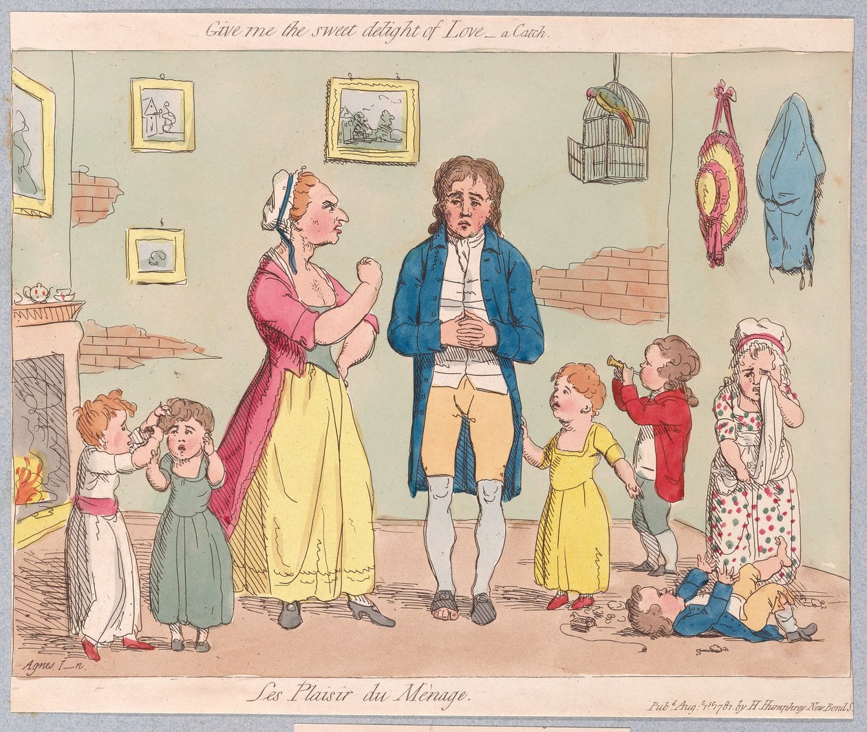 Gib mir die süße Freude der Liebe, ein Kanon, veröffentlicht 1781 von James Gillray