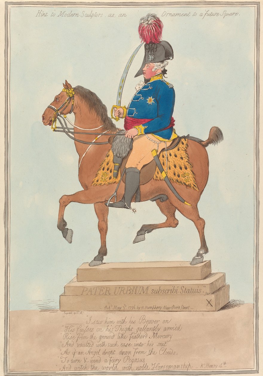 Hinweis für moderne Bildhauer, als Schmuck für einen zukünftigen Platz von James Gillray