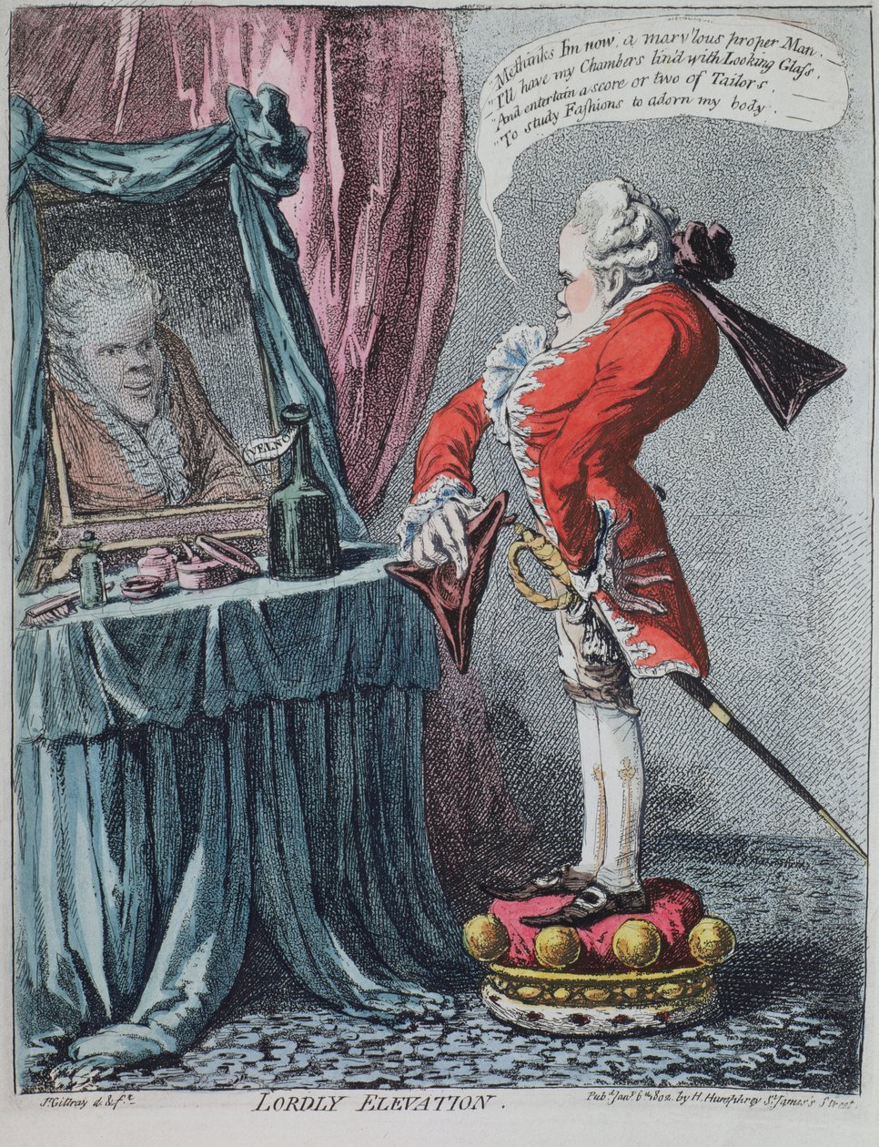Lordly Elevation, veröffentlicht von Hannah Humphrey, 1802 von James Gillray