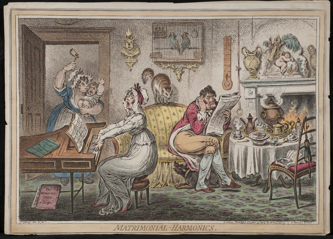 Matrimoniale Harmonien, veröffentlicht von Hannah Humphrey, 1805 von James Gillray