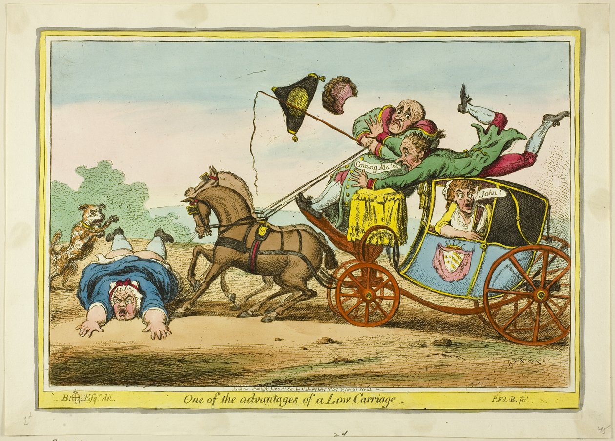 Ein Vorteil einer niedrigen Kutsche von James Gillray