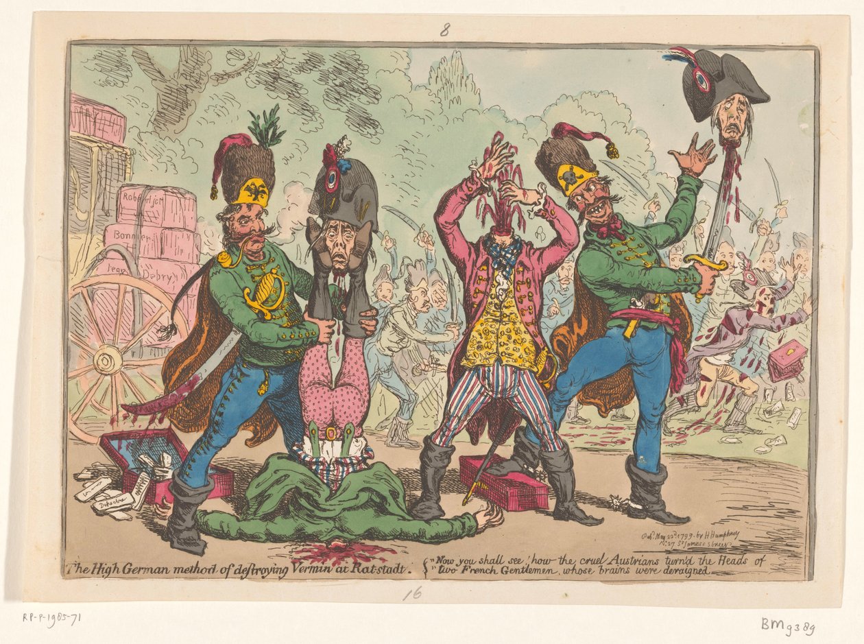 Österreichische Behandlung der französischen Gesandten, 1799 von James Gillray