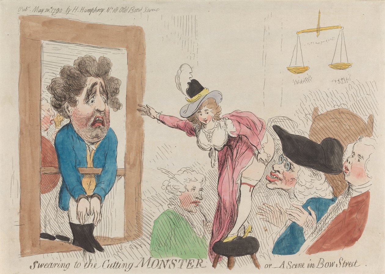 Schwur an das Schneidemonster oder - Eine Szene in der Bow Street von James Gillray