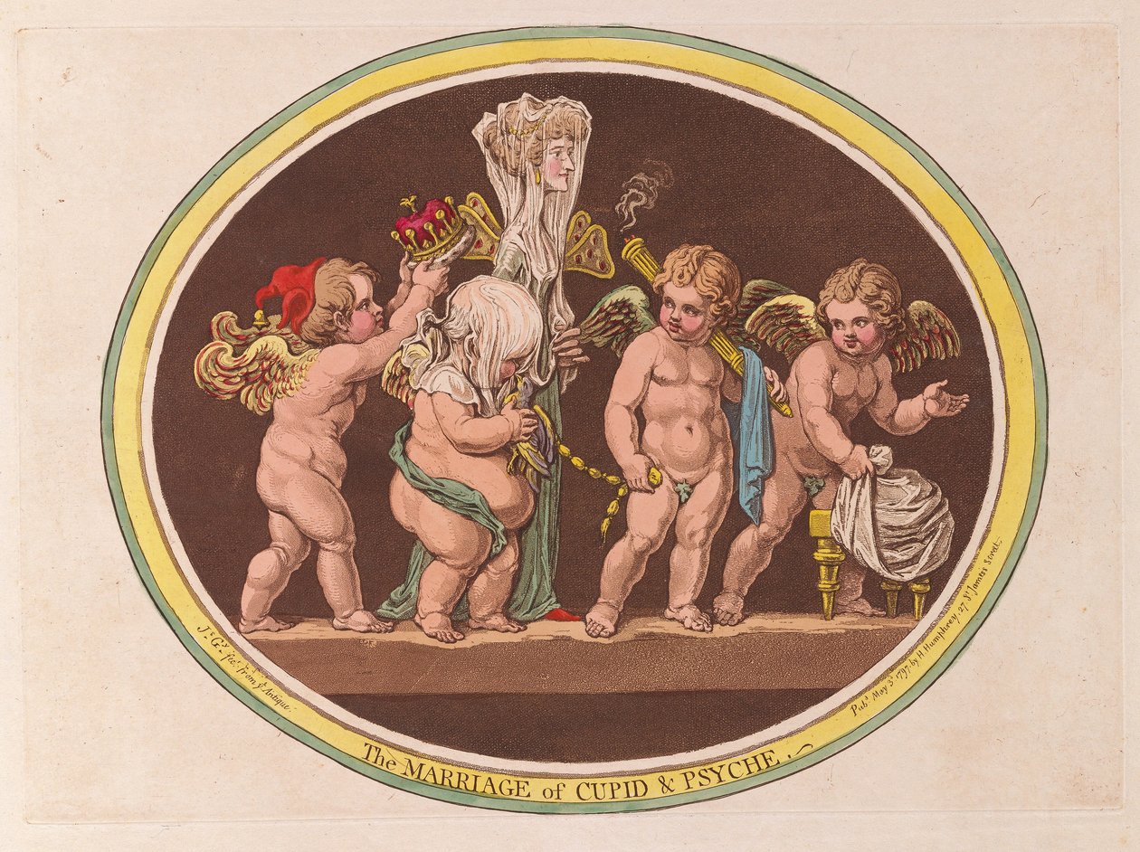 Die Hochzeit von Amor und Psyche, veröffentlicht 1797 von James Gillray