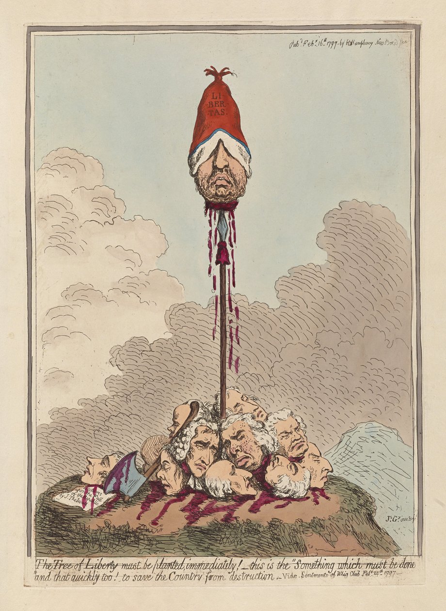 Der Baum der Freiheit muss sofort gepflanzt werden, veröffentlicht 1797 von James Gillray