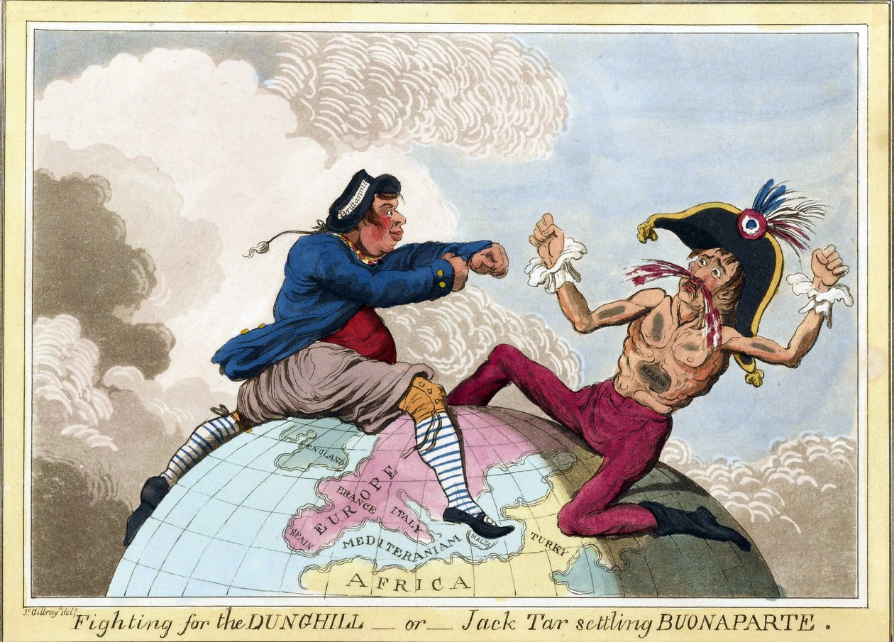 Der Kampf um die Misthaufen oder Jack Tar gegen Napoleon Bonaparte von James Gillray
