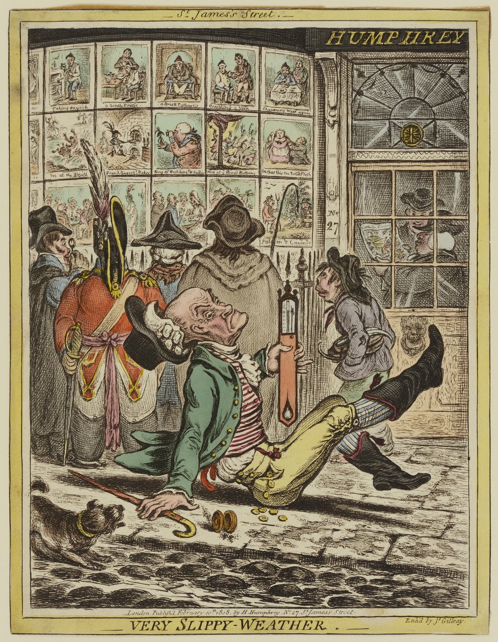 Sehr rutschiges Wetter von James Gillray