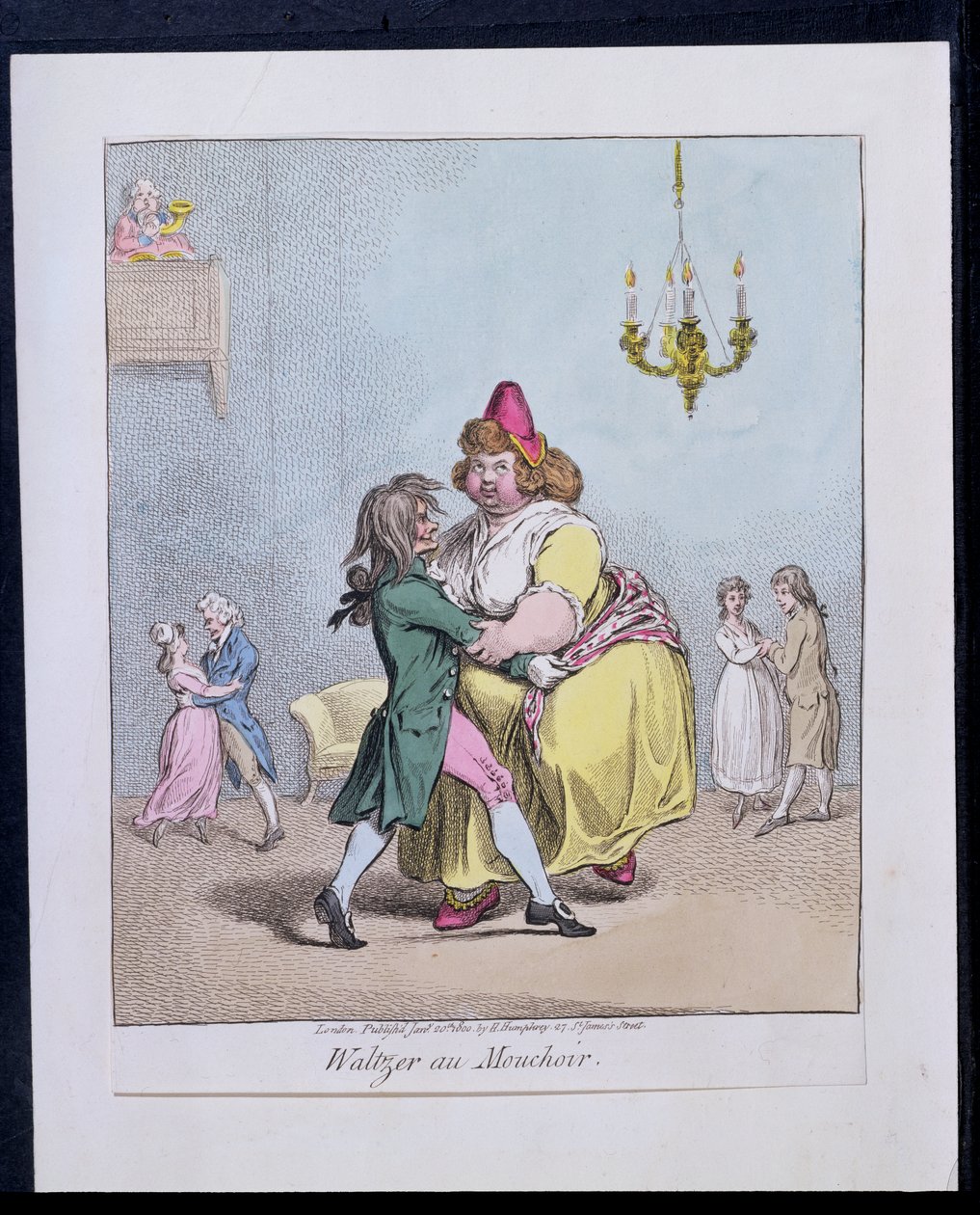 Waltzer au Mouchoir, veröffentlicht von Hannah Humphrey im Jahr 1800 von James Gillray