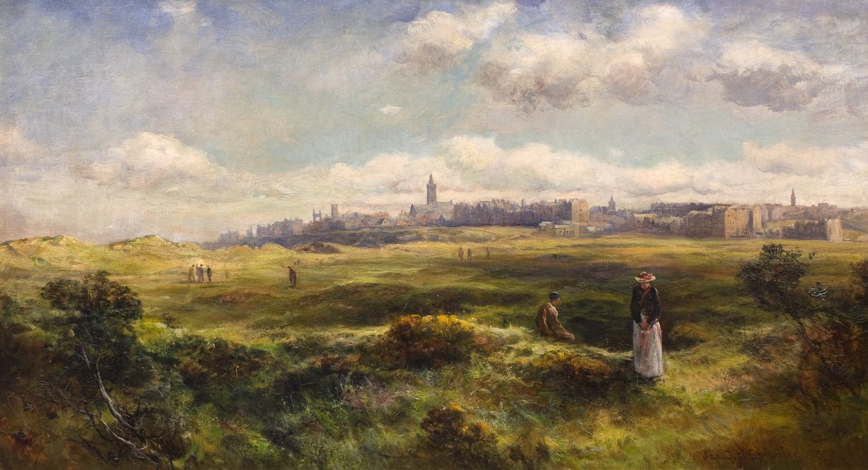 St. Andrews vom Golfplatz aus von James Gustavus Hope Spindler