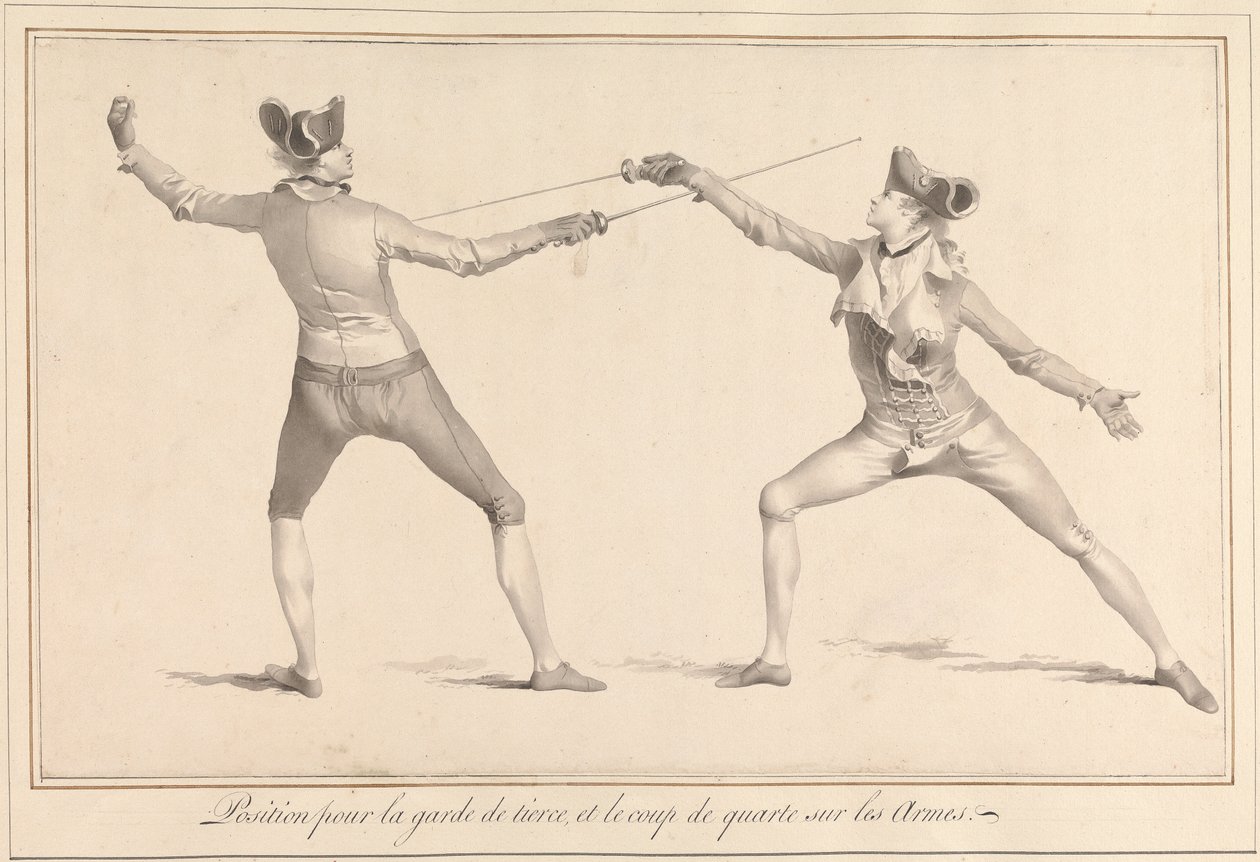 Position für die Garde in Tierce und der Quarte-Schlag auf die Waffen von James Gwin