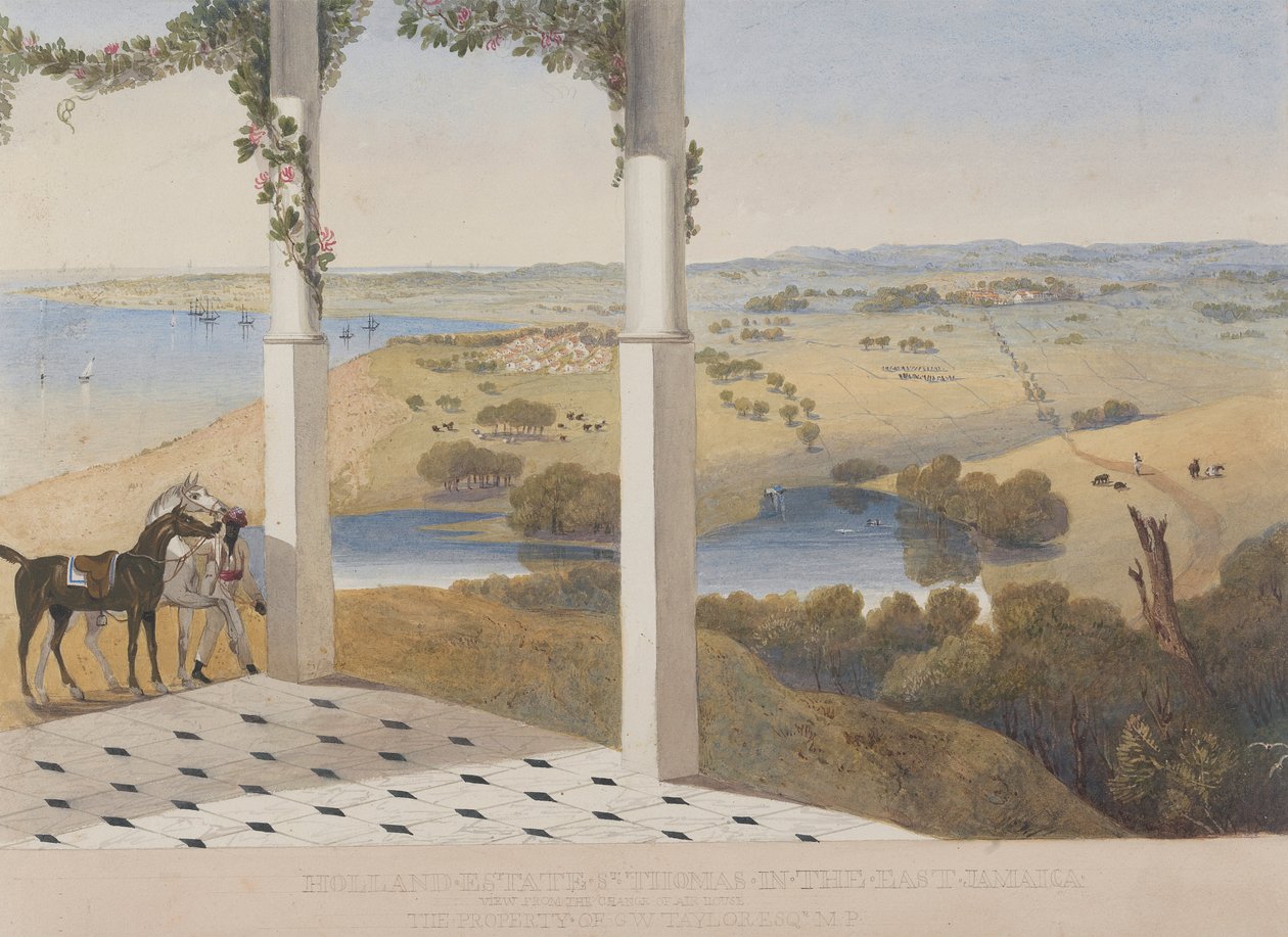 Holland Estate, St. Thomas im Osten, Blick vom Change of Air House von James Hakewill