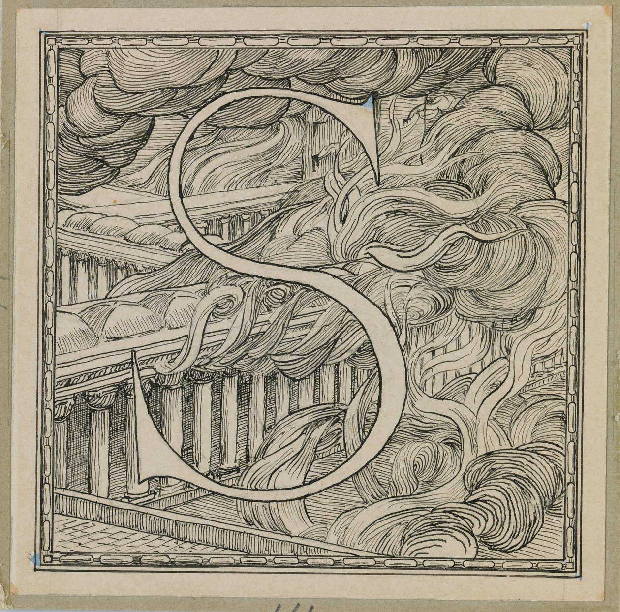 Großbuchstabe S, Illustration aus Das Leben unseres Herrn Jesus Christus von James Jacques Joseph Tissot
