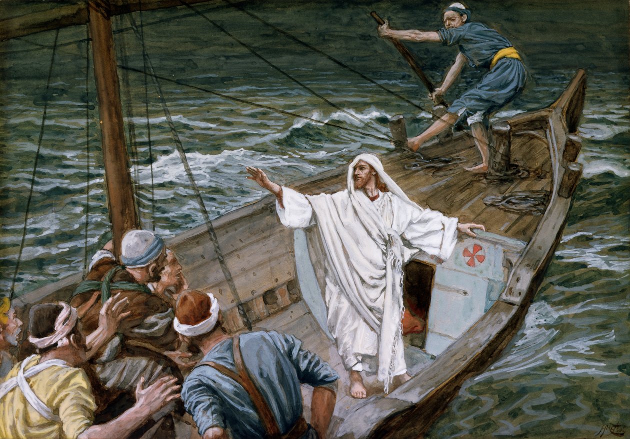 Christus stillt den Sturm, Illustration für Das Leben Christi von James Jacques Joseph Tissot