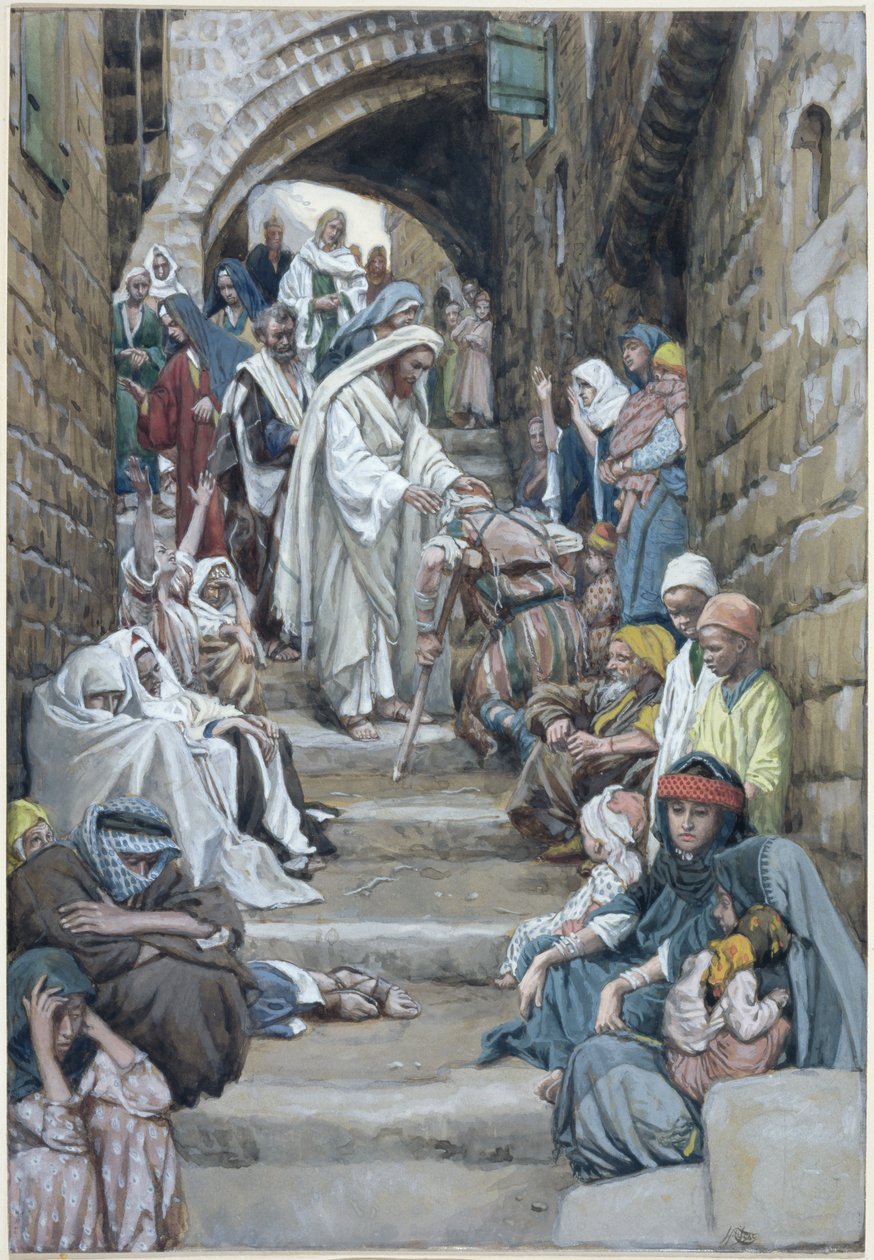 In den Dörfern wurden die Kranken zu ihm gebracht, Illustration für Das Leben Christi, ca. 1886-94 von James Jacques Joseph Tissot