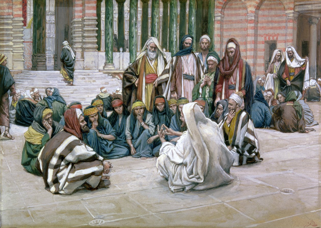 Jesus spricht im Schatzhaus, Illustration für Das Leben Christi, ca. 1886-96 von James Jacques Joseph Tissot
