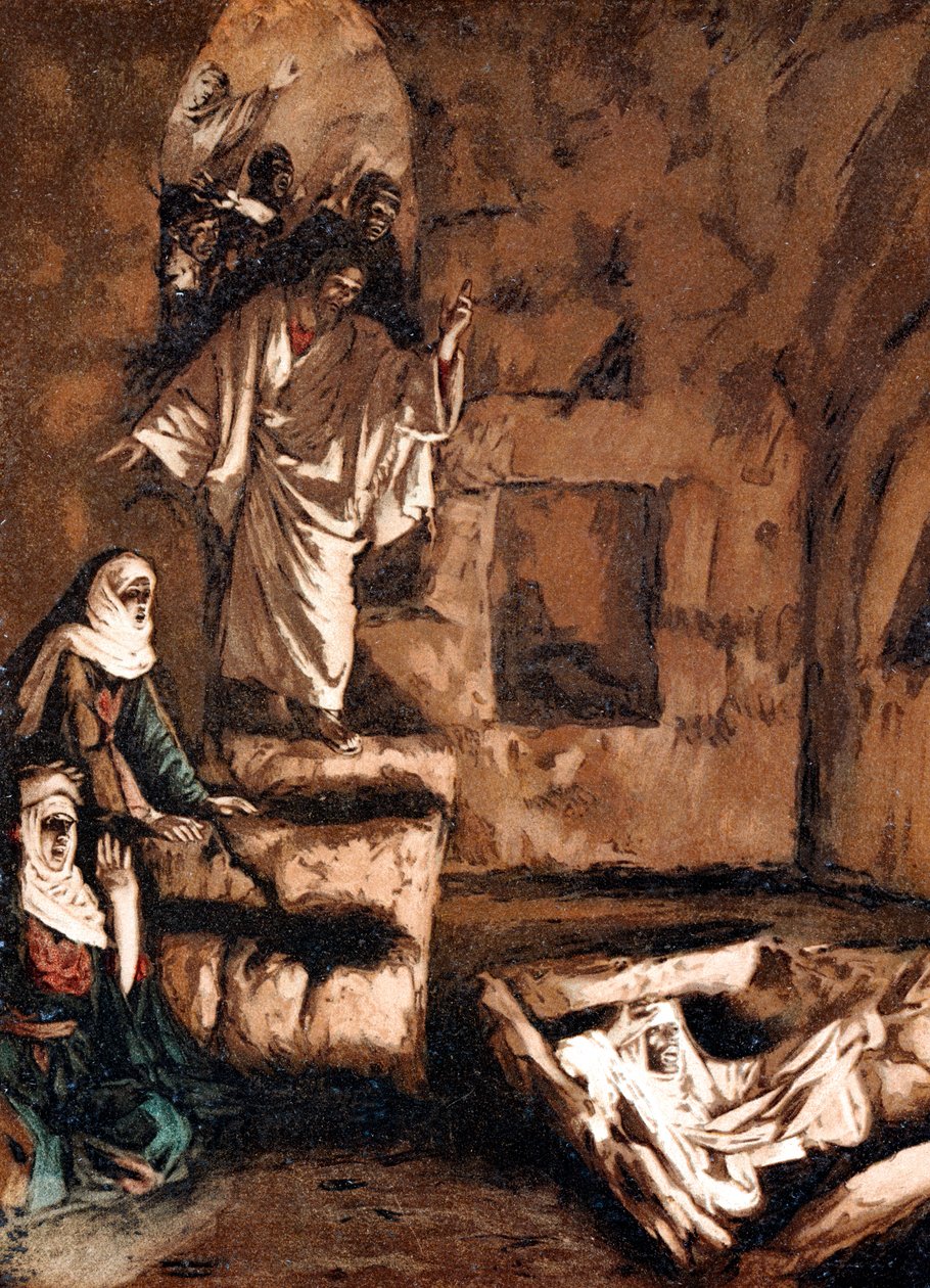 Jesus erweckt Lazarus aus dem Grab, 1897 von James Jacques Joseph Tissot