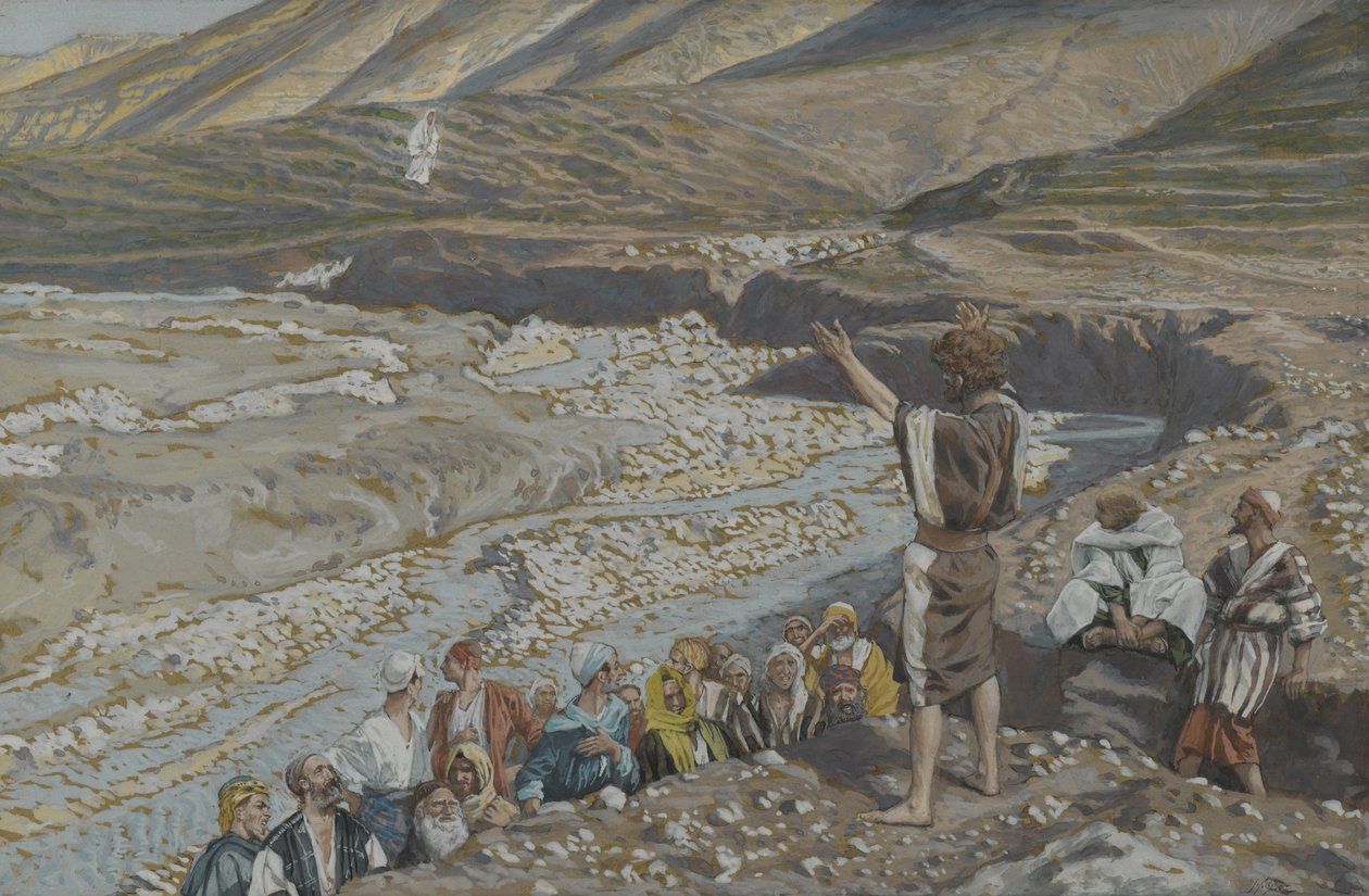 Der heilige Johannes der Täufer sieht Jesus von weitem, Illustration aus Das Leben unseres Herrn Jesus Christus von James Jacques Joseph Tissot