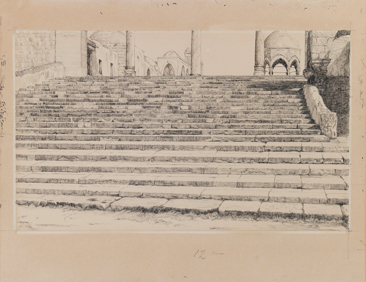Treppe des Hofes von Haram, Illustration aus Das Leben unseres Herrn Jesus Christus von James Jacques Joseph Tissot
