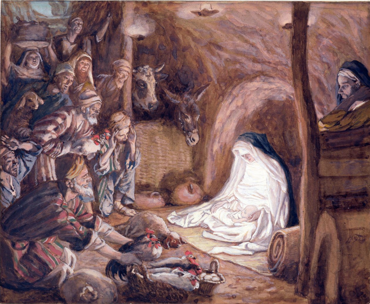 Die Anbetung der Hirten, Illustration für Das Leben Christi, ca. 1886-94 von James Jacques Joseph Tissot