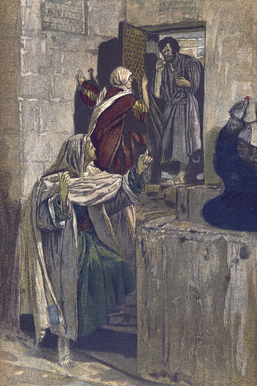 Die erste Verleugnung des Heiligen Petrus - aus „Das Leben unseres Herrn Jesus Christus“ von James Jacques Joseph Tissot
