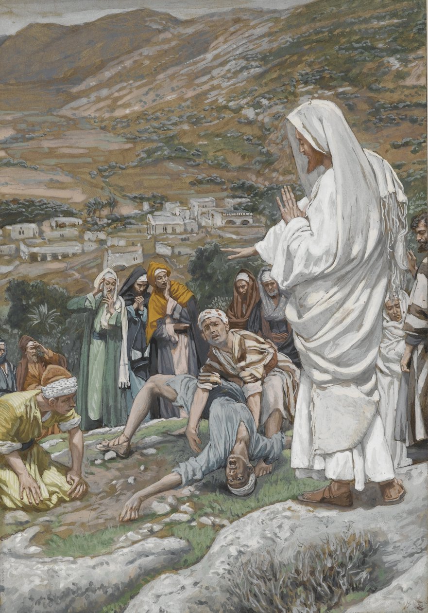 Der besessene Junge am Fuße des Berges Tabor, Illustration aus Das Leben unseres Herrn Jesus Christus, 1886-96 von James Jacques Joseph Tissot