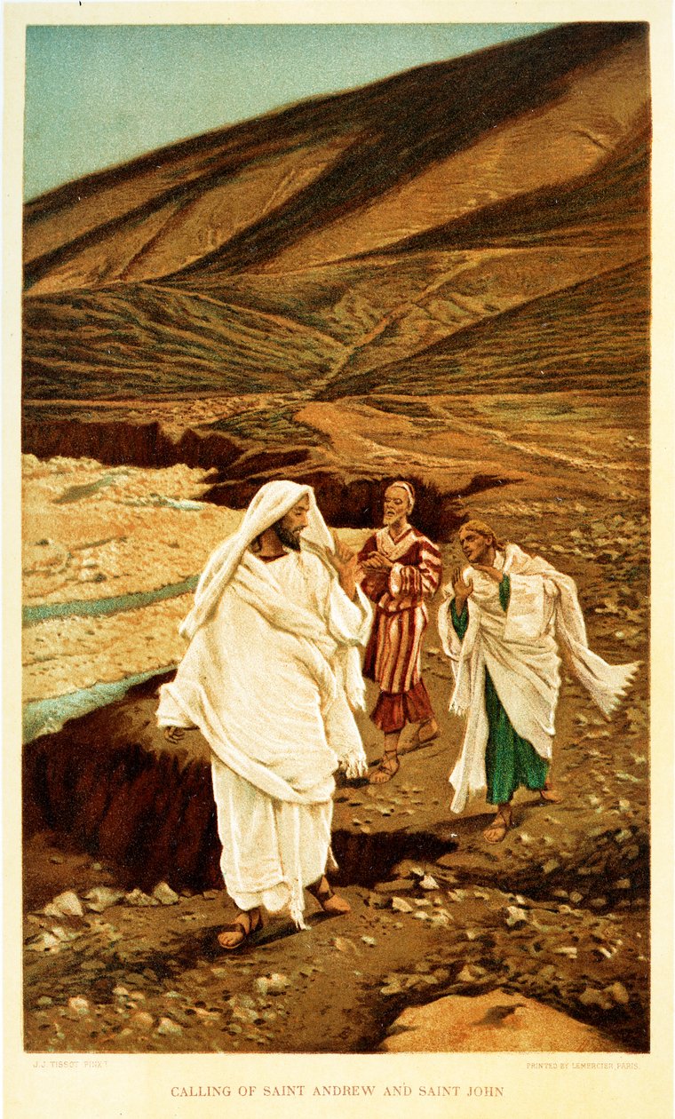 Berufung von St. Andreas und St. Johannes - Johannes - Bibel von James Jacques Joseph after Tissot
