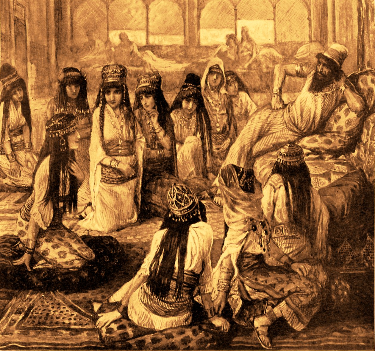 Salomo und sein Harem (Buch der Könige) von James Jacques Joseph after Tissot