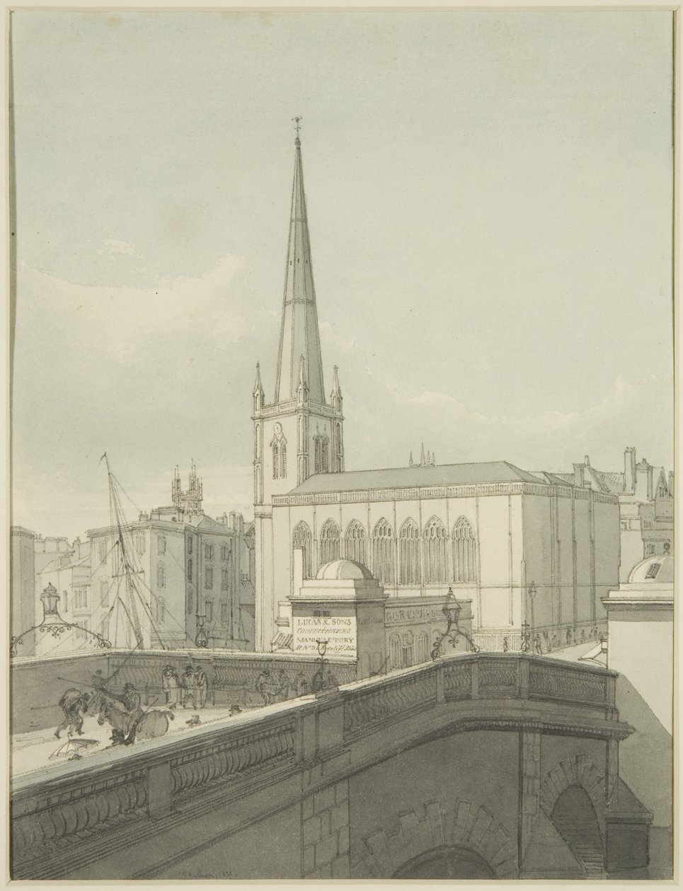 St. Nicholas Kirche und Teil der Bristol Bridge von James Johnson