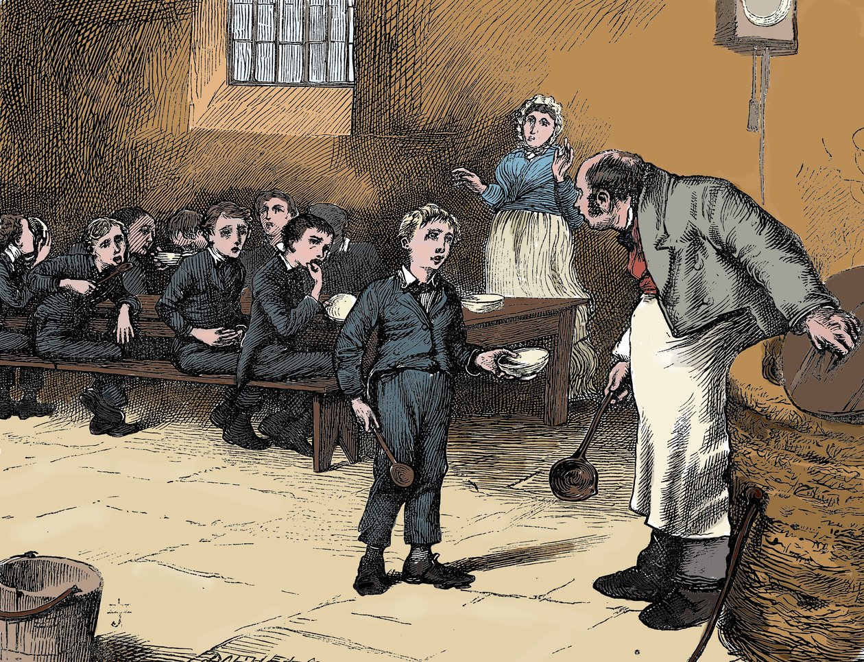 Szene aus Oliver Twist von Charles Dickens, 1836 von James Mahoney