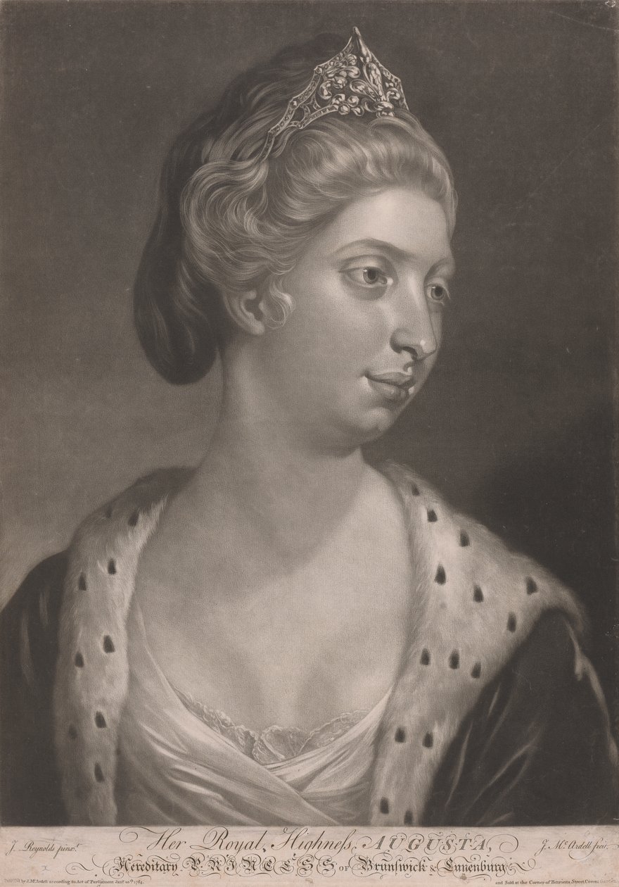 Ihre Königliche Hoheit Augusta, Erbprinzessin von Braunschweig und Lüneburg von James McArdell